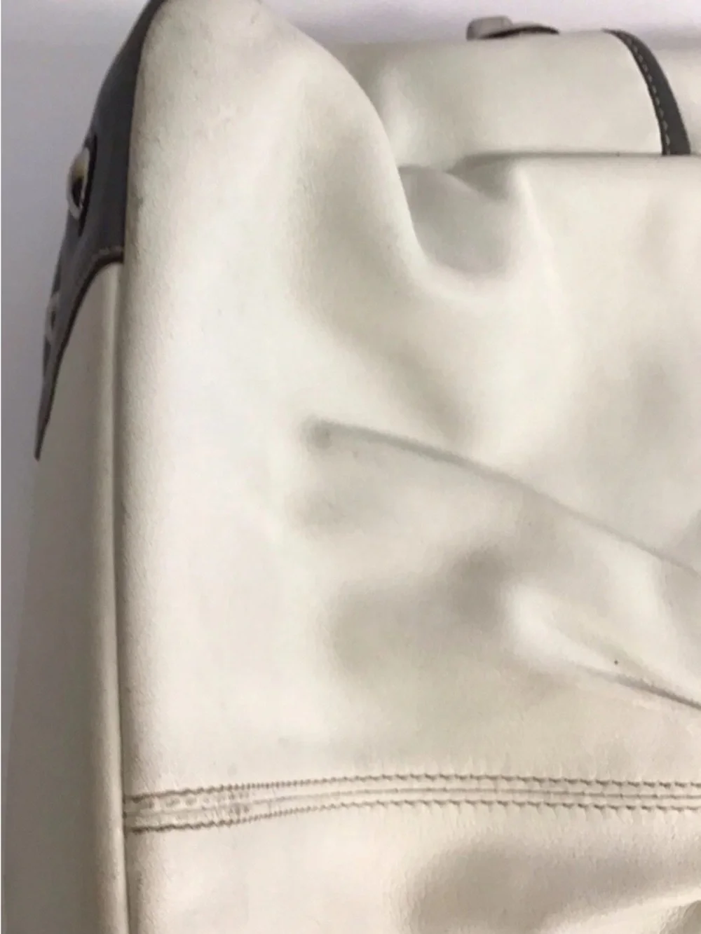 Coach Shoulder white  Gray Leather Purse